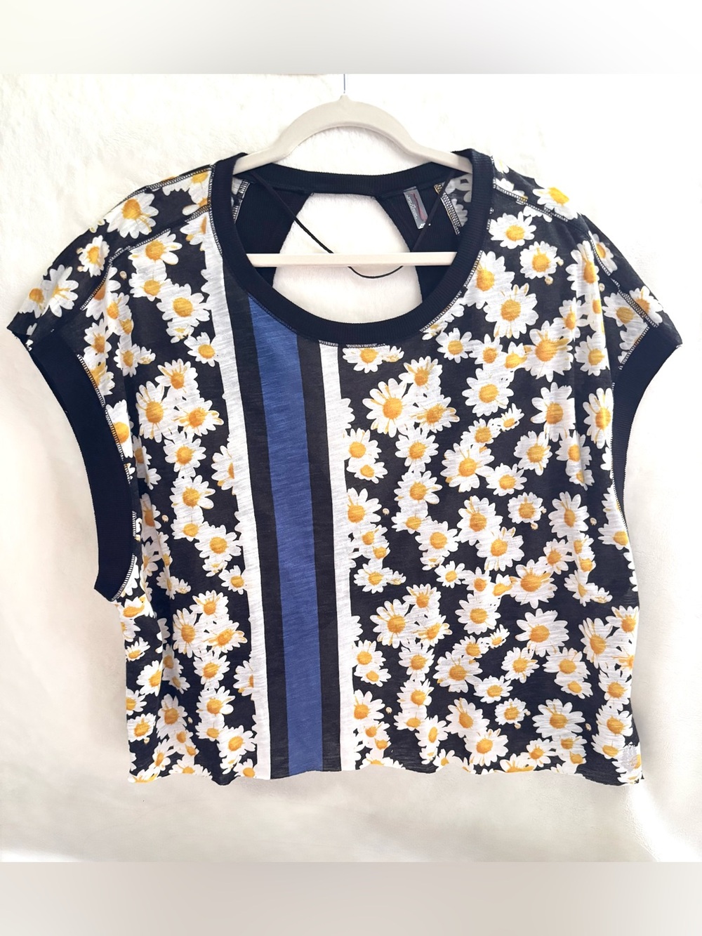 NWOT FP Movement My Time Open Back Workout Tee in Daisy Combo - Picture 5 of 6